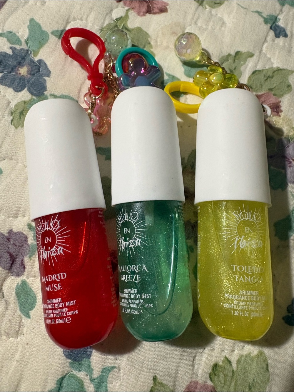 EN Summer Shimmer Body Mist Trio - Red, Green, Yellow